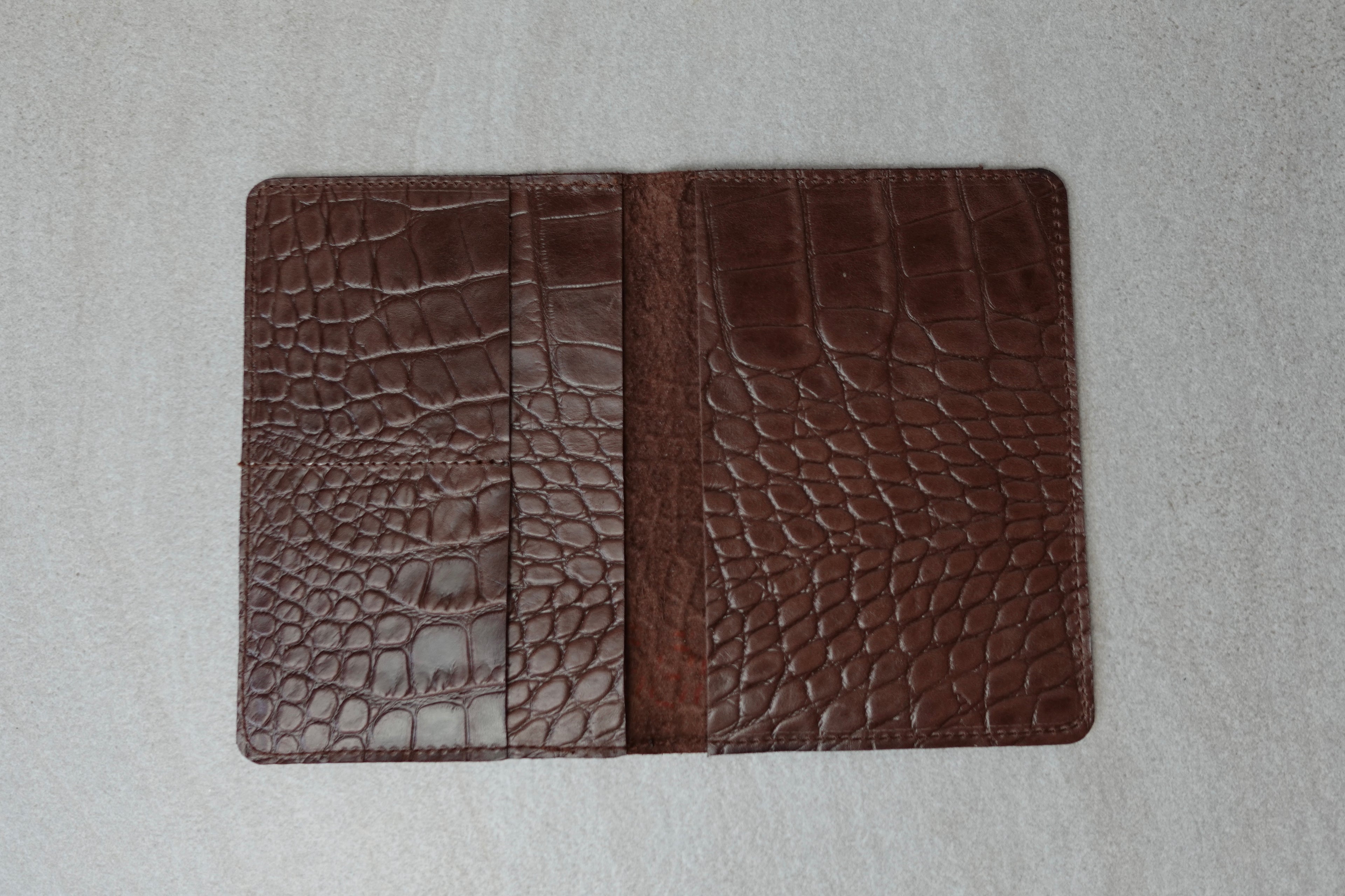 Wallet with Card Slots Chocolate Brown Croc