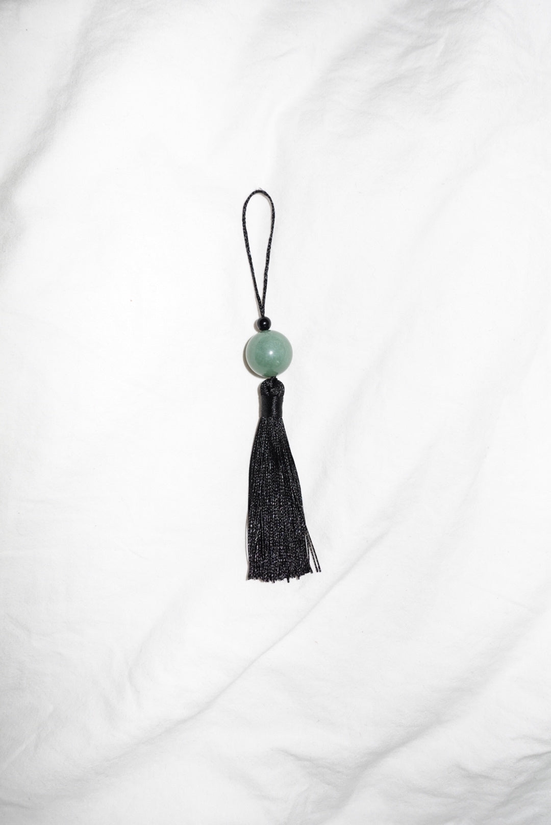 Tassle Charm with a Green Aventurine Stone