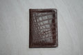 Wallet with Card Slots Chocolate Brown Croc